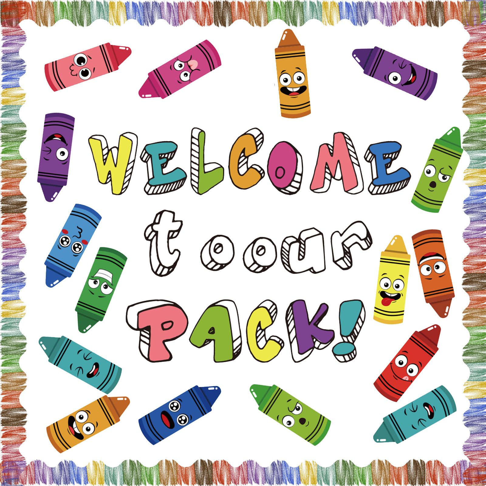 CANIPHA 79Pcs Classroom Bulletin Board Sets, Classroom Themes Decoration Sets, Back to School Bulletin Board Crayon Cutouts with Border Trims for Classroom Wall, Crayon Classroom Decor