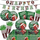 AWLZJZQA Football Plates and Napkins Serve 24 Guests Football Party Decorations Sports Disposable Party Supplies Dinnerware Sets for Super Bowl Birthday Tailgate Game Day