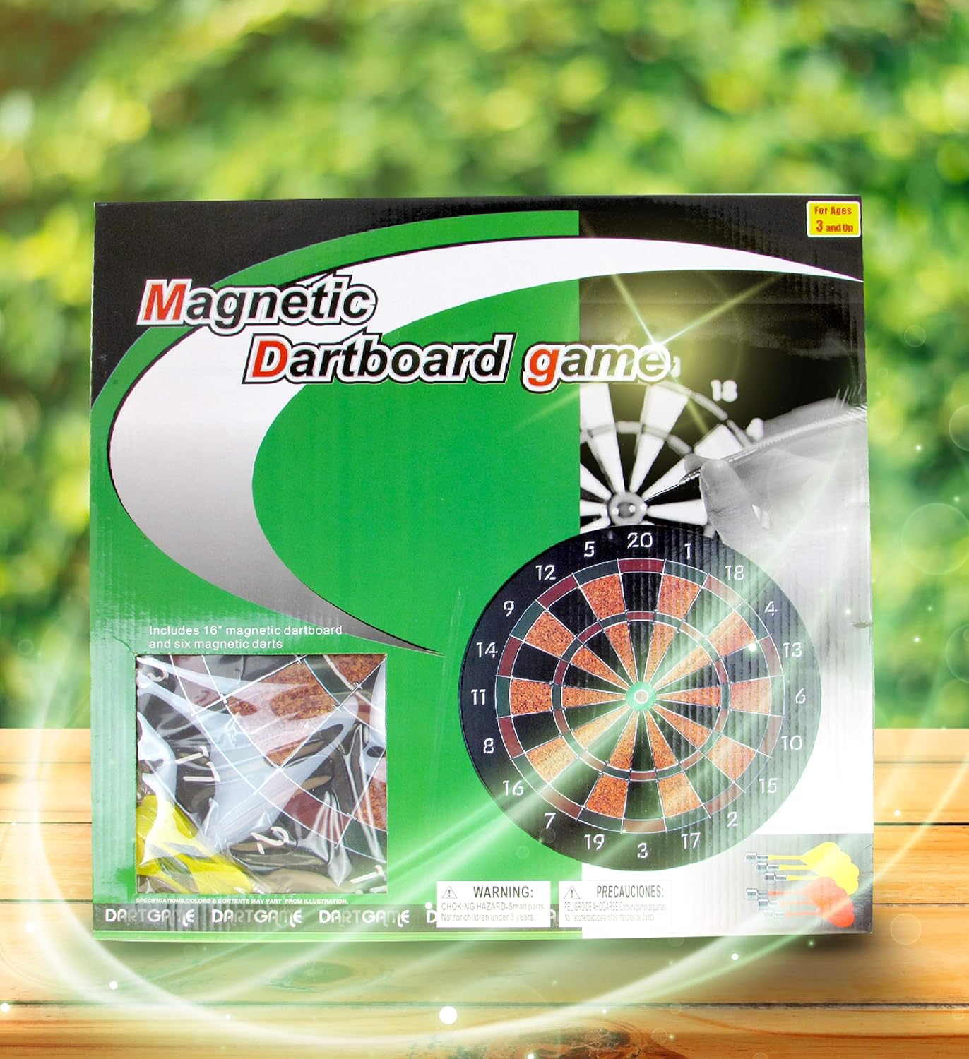 Mozlly Dartboard Pro Magnetic Darts Play Set, 16 Inch Dart Board Gaming Room Man Cave Home Office Classic Active Game Easy Set Up Indoor Outdoors Sports Themed Kids Teens Adults Toys & Games : Clothing