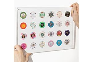 Casino Chip Display Holder for 24 Chips or Coins | Wall Mounted Display Case for Poker Chips - Clear Acrylic Display Frame fo