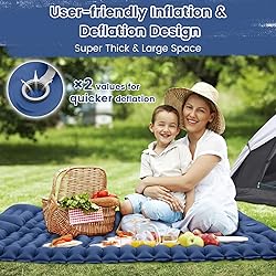 Double Sleeping Pad 4" Self Inflating Camping Mat