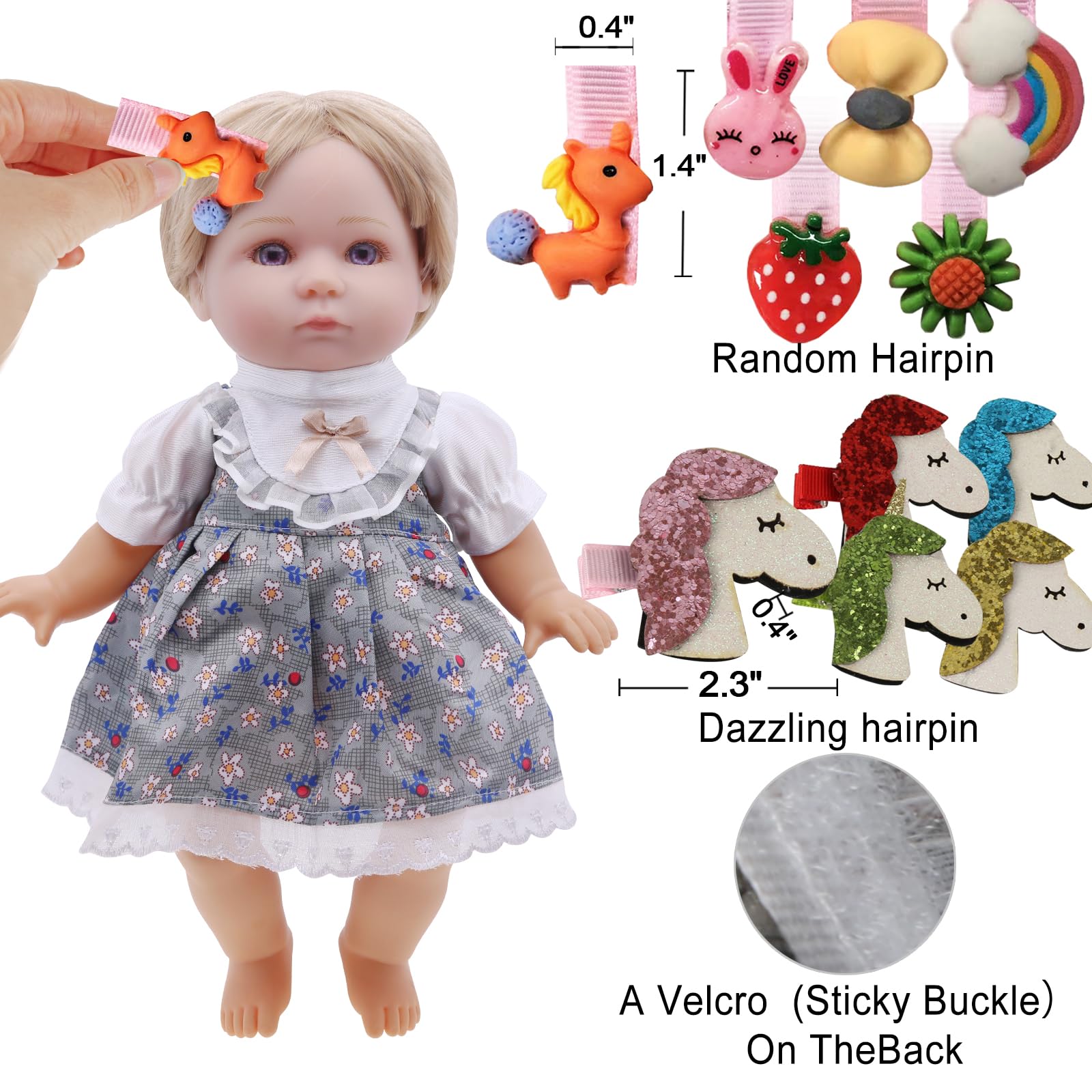 MLcnleS Alive Baby Doll Clothes and Accessories - 12 Sets Girl Doll Clothes Dress for 12 13 14 15 16 Inch Doll, Baby Doll Clothes - Doll Outfits Accessories w/Hairpin & Underwear for Doll Gift