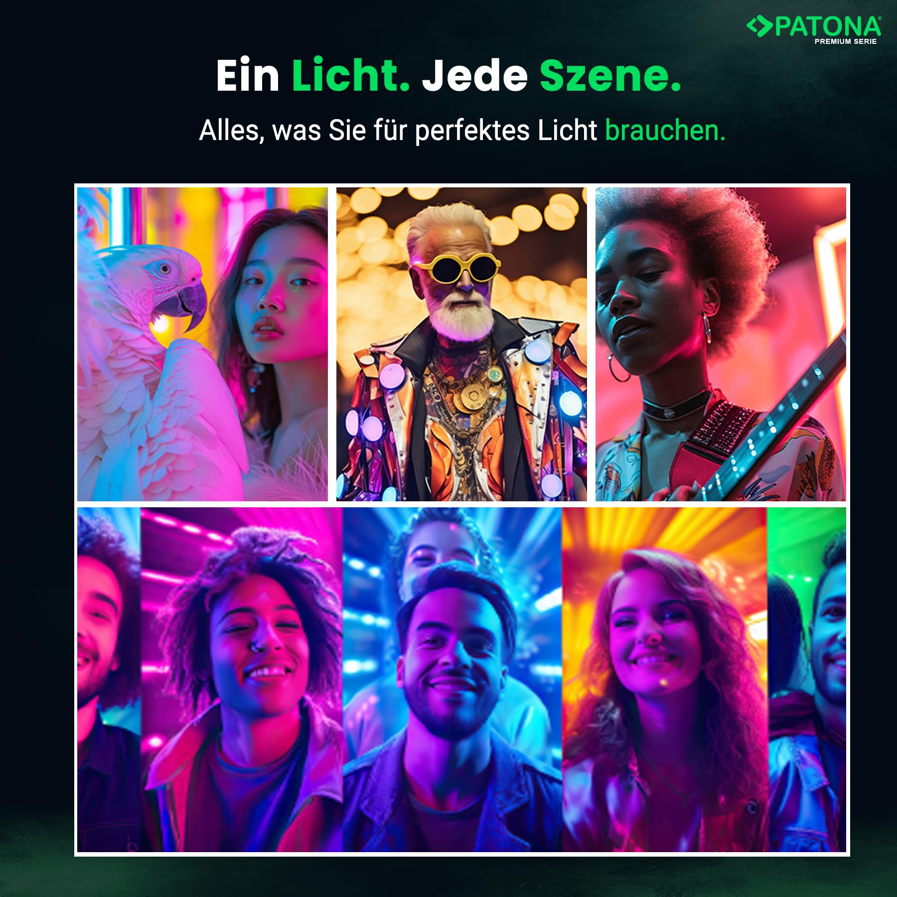 PATONA Premium LED-Stableuchte/Schwertleuchte RGB/Bi-Color | 72 LED's - 1800 Lumen | Farbtemperatur CCT 2500K - 9000K - 24W Power | 24 Fantastische Lichteffekte | APP-Steuerung | Fernbedienung 5