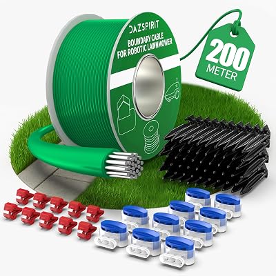 DazSpirit Boundary Cable Kit 200 m with 100 Pegs 20 Connectors 10 Terminals