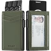 VULKIT Men's Slim Wallets Pop Up Card Holder RFID Blocking Metal Wallet Minimalist Design Holds Up to 11 Cards