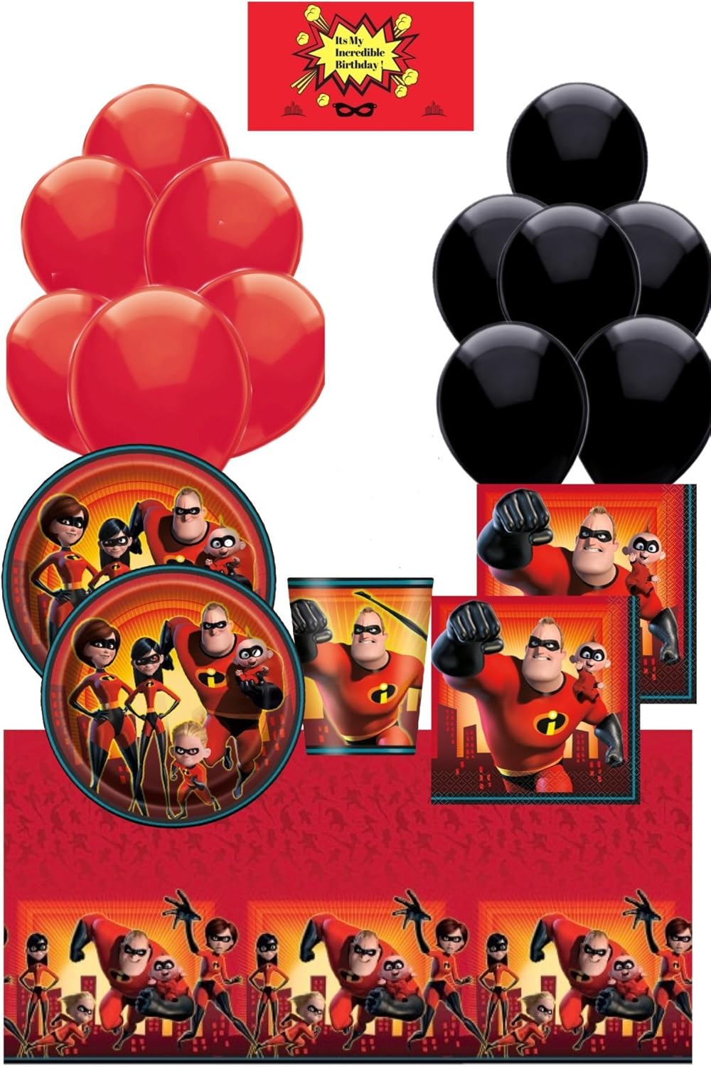 Incredibles 2 Birthday Party Supplies Pack for 16 Incredibles 2 Table