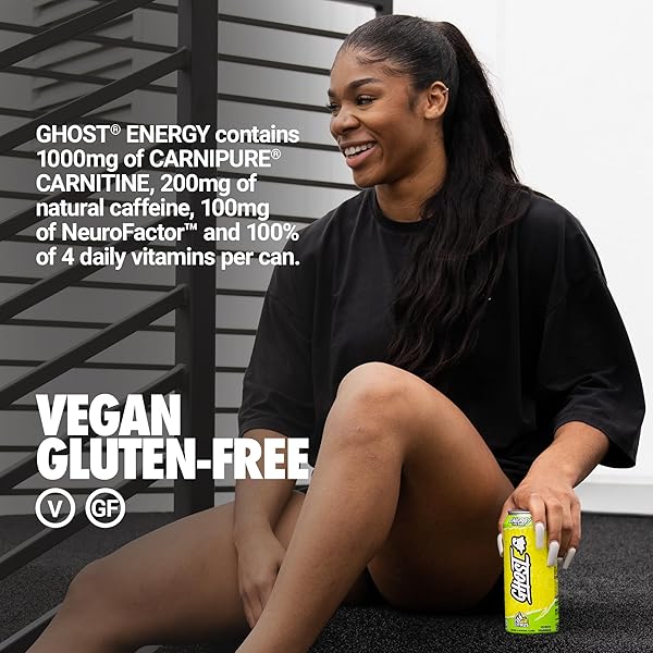 GHOST ENERGY DRINK – 12-PACK, CITRUS, 16OZ CANS – ENERGY & FOCUS & NO ARTIFICIAL COLORS – 200MG OF NATURAL CAFFEINE, L-CARNITINE & TAURINE – GLUTEN-FREE & VEGAN