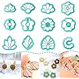 TAINSKY Flower Shape Polymer Clay Cutters Set, 12 Shapes Clay Earrings Cutters for Polymer Clay Jewelry, Plastic Clay Earring Cutters for Polymer Clay Jewelry Making