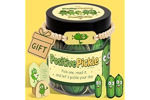 Stofinity 60 Positive Pickle Affirmation Cards Jar - Pickle Gifts For Women, Fun Teen Girls Gift for Christmas, Easter, Cute Birthday Gifts For Teenage Girls, Daughter, Sister, Friend, Adult