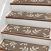 TANVILL Carpet Stair Treads, Non-Slip Stair Treads for Wooden Steps Indoor | Stair Runner for Pets, Non Skid Staircase Step Treads Washable Reusable, Stair Protectors 30" x8" Set of 15, Brown