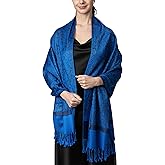 Achillea Two-Tone Vintage Paisley Pashmina Scarf – Lightweight Wrap & Shawl for Dresses, Weddings, Travel, All Seasons