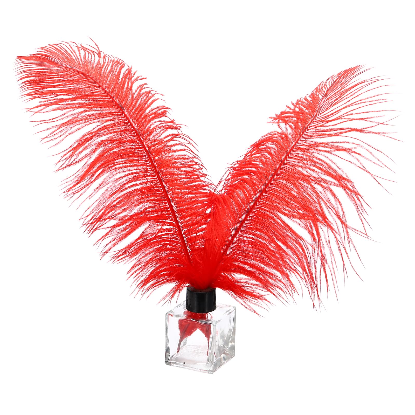 PATIKIL 30 Pcs Natural Ostrich Feathers Bulk 10-12 Inch/ 25-30 cm Large Ostrich Feathers for Crafts Home Decoration Wedding Party Vase Decor (Red)