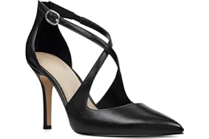 Minshluu Womens High Heels Pointed Toe Pumps Crossed Strap D'orsay Zip up Stilettos Party Dress Shoes