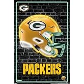 NFL Green Bay Packers - Neon Helmet 23 Wall Poster, 34L" x 22.4W", Premium Unframed Version