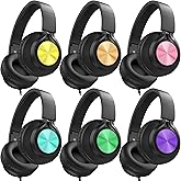 AILIHEN Classroom Headphones Bulk 6 Pack - Kids Headphones for School K-12 Class & Teachers, Foldable Wired Headset with Microphone & 3.5mm Jack for Student Laptop Tablets Chromebook (6 Colorful)