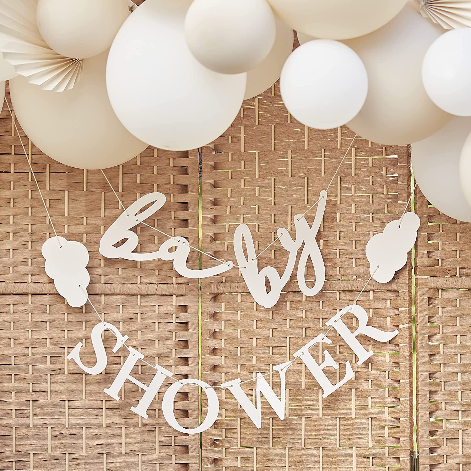 Ginger Ray Hello Baby Shower Eco Party Banner Bunting Natural Decoration