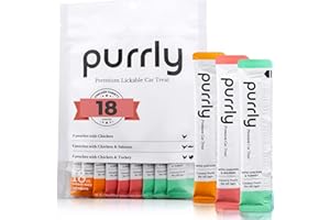Purrly Lickable Wet Cat Treats Healthy Grain-Free Chicken Variety Pack (18 Count) Squeezable Creamy Purée with Human-Grade Protein Sources and Functional Nutrients Non-GMO No-Artificial-Additives