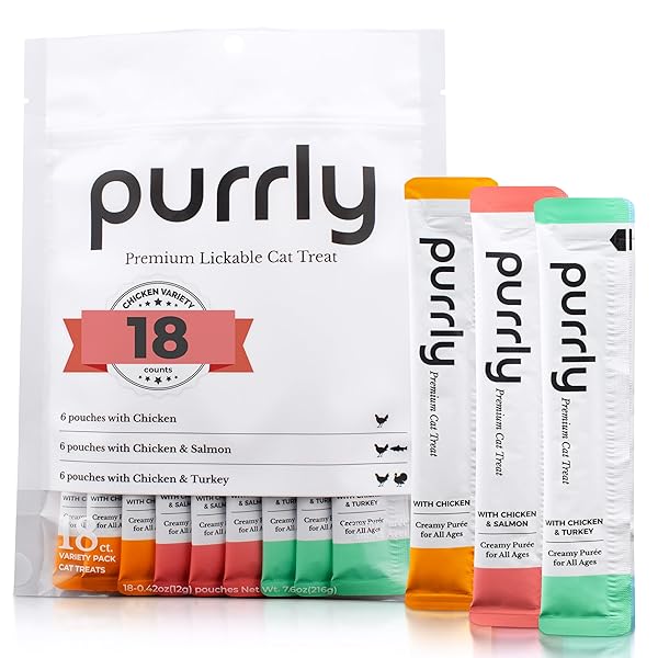 PURRLY LICKABLE WET CAT TREATS HEALTHY GRAIN-FREE CHICKEN...