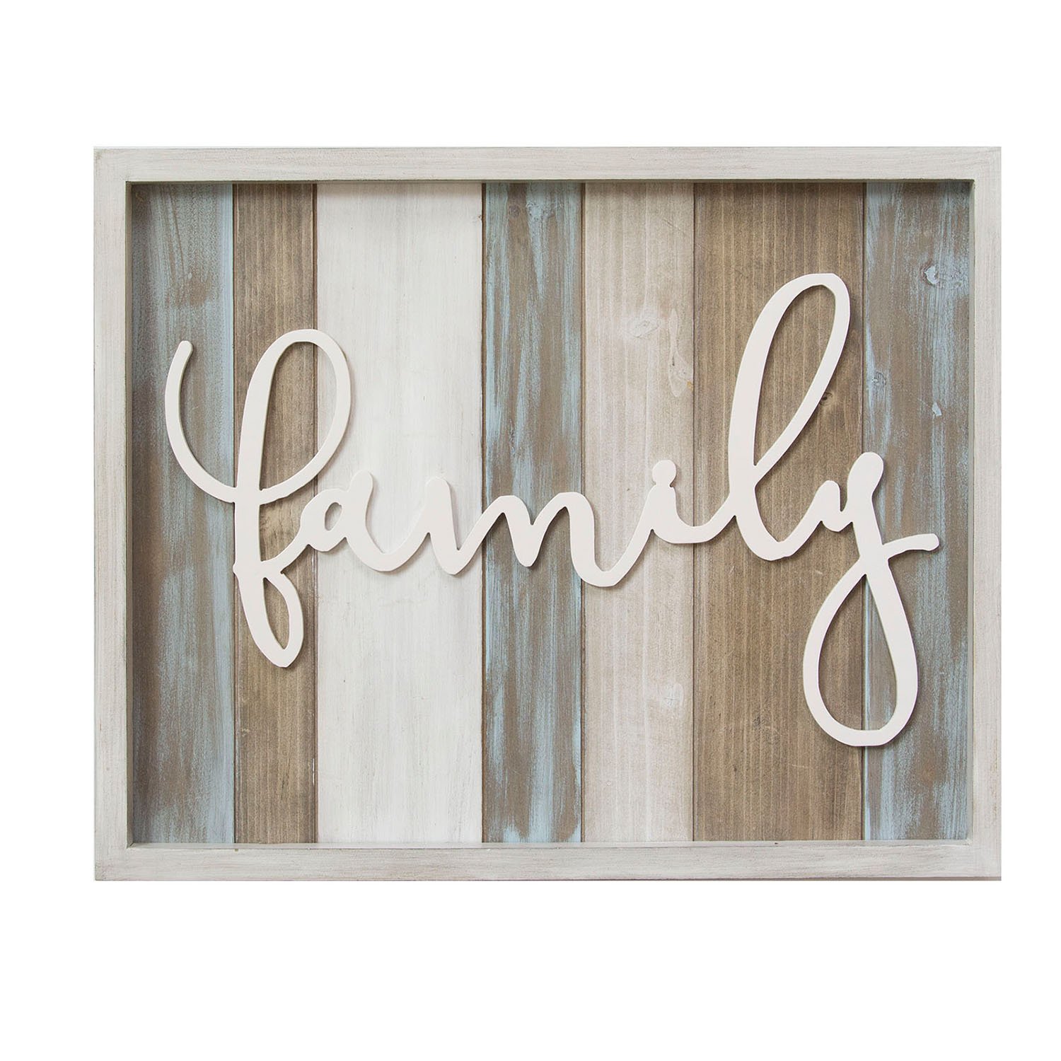 Stratton Home Decor Rustic Family Wood Wall Decor, 20.00 W X 1.00 D X 16.00 H, Multi