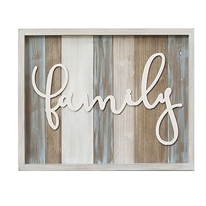 Stratton Home Decor Rustic Family Wood Wall Decor, 20.00 W X 1.00 D X 16.00 H, Multi