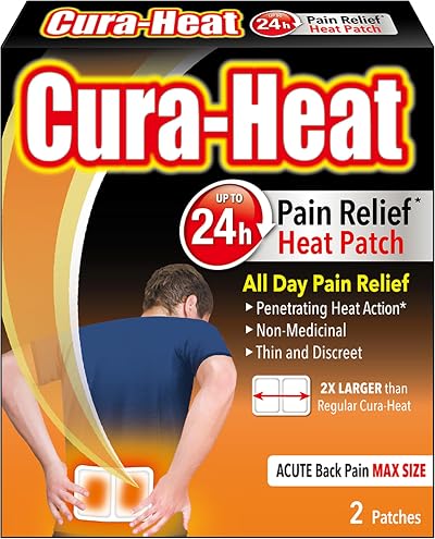 Cura-heat Back Pain Max Size 2 Heat Patches Brand New In Box