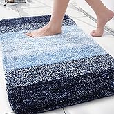 Arotive Microfiber Bathroom Rugs, Shaggy Soft and Absorbent Bath Rug, Non-Slip, Thick Plush Machine Washable Dry Bath Mats for Bathroom, Tub and Shower, 30x20, Blue, Rectangular