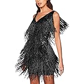 Sequin Cocktail Dresses Flapper Dresses 1920s Gatsby with All-Over Fringe Mini Dresses Prom Party Dress