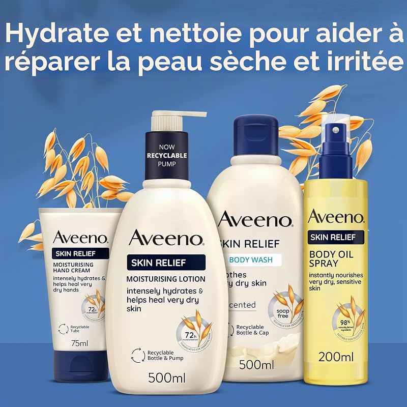 , Skin Relief, gel douche, apaise les peaux très sèches, 500 ml (lot de 1), l'emballage peut varier — photo 5 sur 5