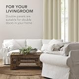 Deconovo Noise Reduction Curtain Blackout Thermal Eyelet Beige 140x180cm One view 4