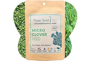 Flawn Seed Kits Micro Clover Seed, Organic Coated, Eco-Friendly, Low Growing, Low Maintenance, Lawn Alternative, Compostable Pouch, Over-Seed up to 250 sqft
