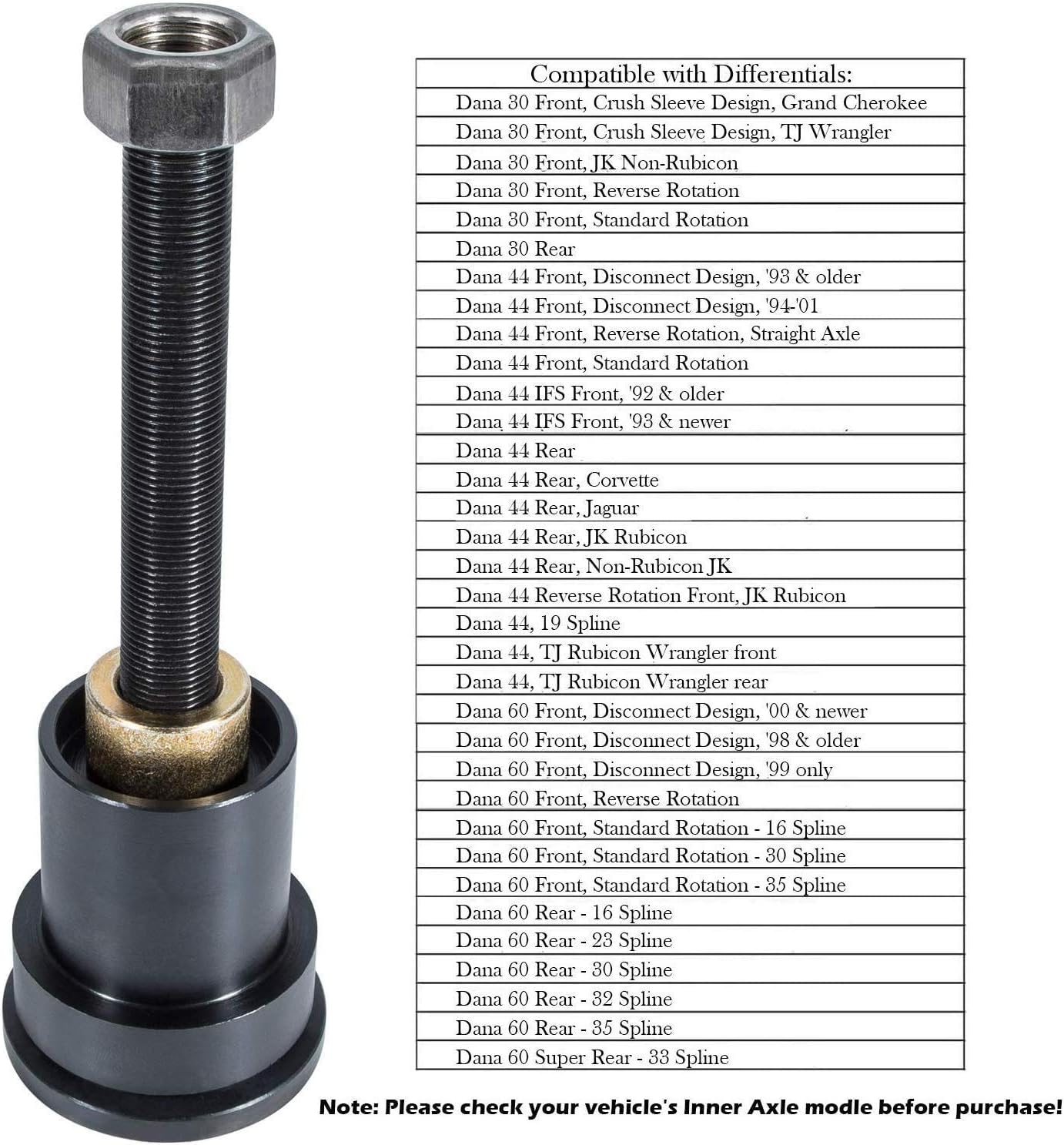 Dana 44 & Dana 60 Axles Front Differentials MG21103 Front Axle Tube