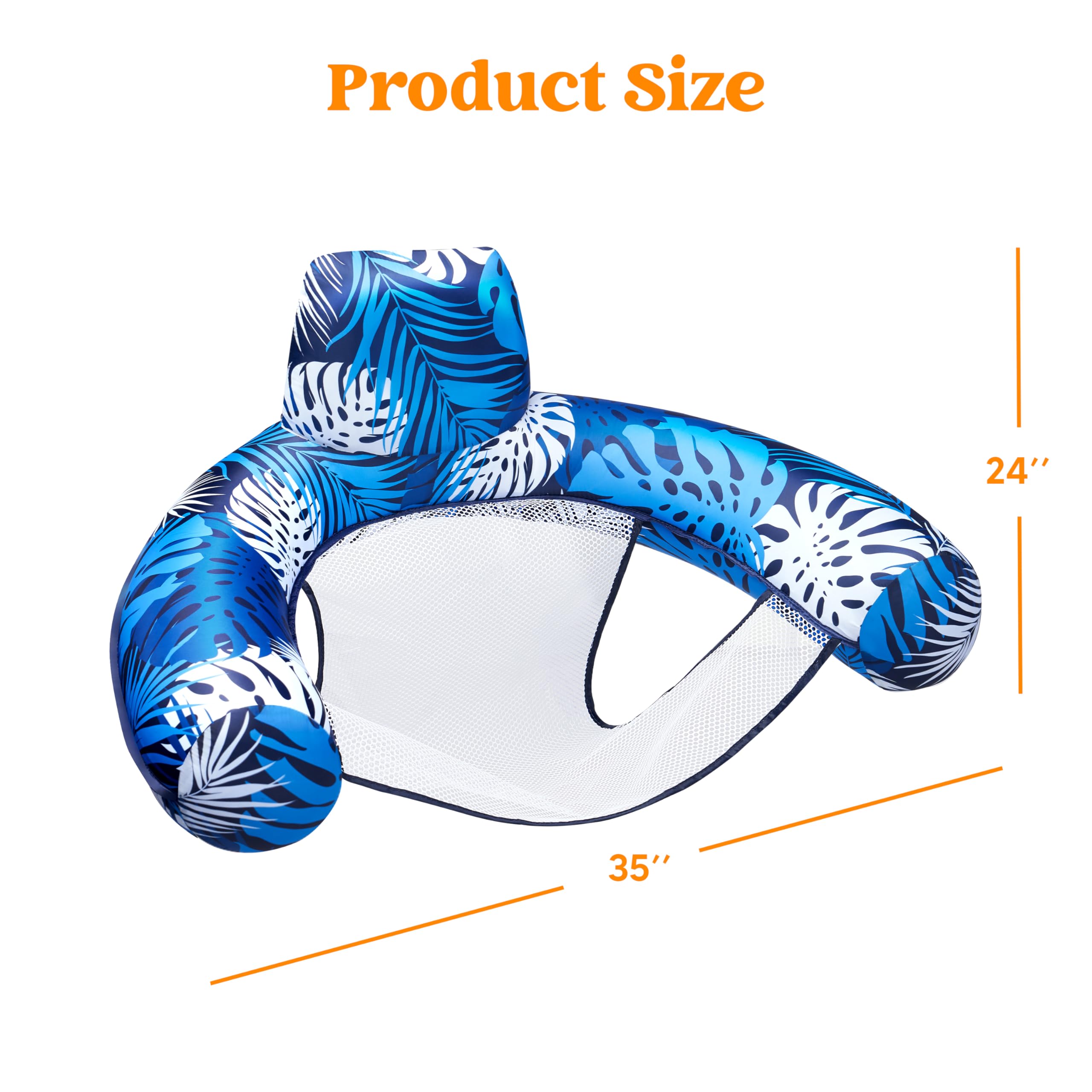 SLOOSH Inflatable Pool Floats Adult,Lounge Chair Adult with Plant Pattern,Floating Water Hammock,Blow up Pool Noodles Rafts for Relaxing Swimming Party Summer Water Beach Lake Fun