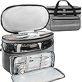 Double-Layer Slow Cooker Carrying Bag, Insulated Travel Carrier with Adjustable Band and Accessory Pocket, Portable Carrier C
