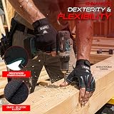 WFX Tough Fingerless Performance Gloves Padded Palm Half-Finger Large Black view 7