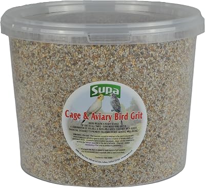 Supa Cage & Aviary Bird Grit 3 Litre Bucket Soluble Insoluble Grits Charcoal