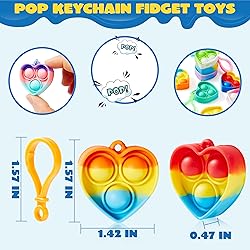 JOYIN Heart Pop Fidget Keychain 30 Pack Pop Fidget