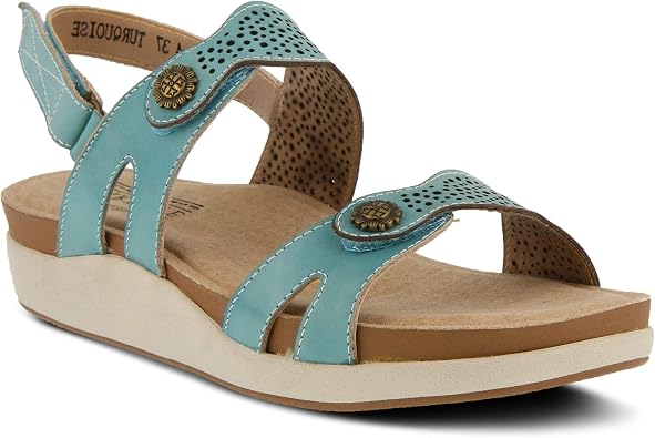 Amazon.com: L'Artiste - Sandalias de piel con diseño de globo para mujer,  azul: Shoes
