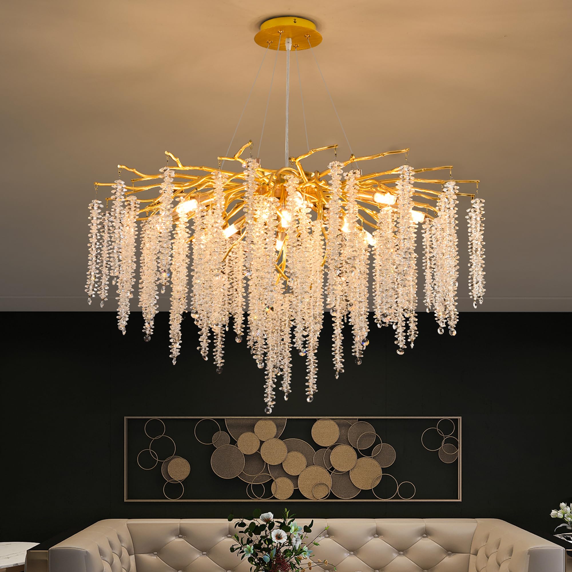 Puvaue Crystal Tree Branches Chandeliers Luxury