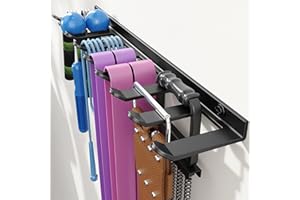 niffgaff Home Gym Storage Rack Organizer - Multi-Purpose Black Fitness Equipment Rack for Bands, Lifting Belts, Accessories