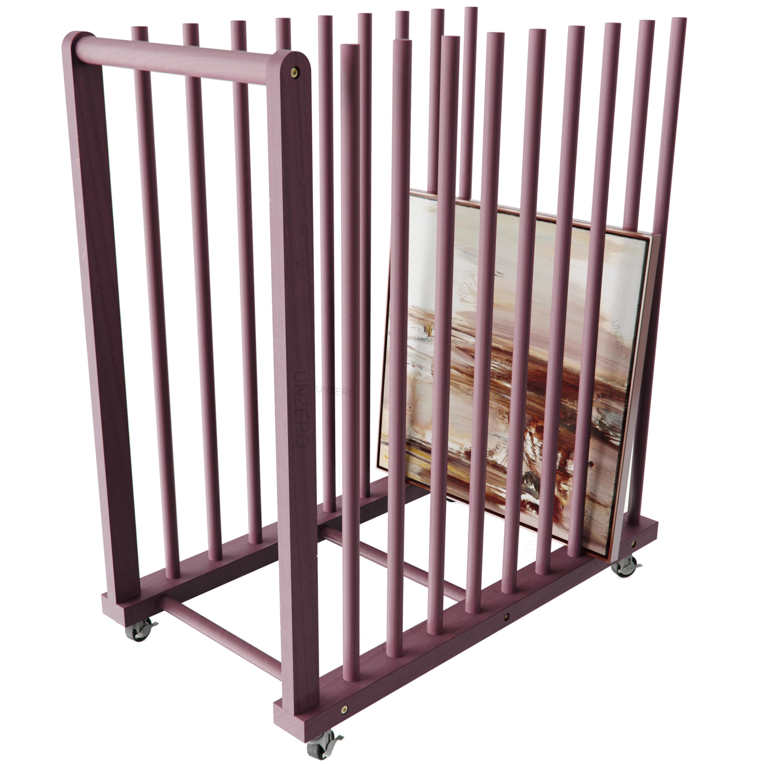UNZERO Art Storage Rack With Handle & Caster Wheels