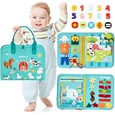 hahaland Busy Board for Girls Montessori Toys | Farm Animals Preschool Learning Activities Travel Toys