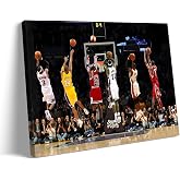 B.B.F MAKE Basketball Canvas Wall Art for Teen Boys Room and Man Cave | USA-Made Framed Sports Poster Built for Fans, Featuring Fade-Resistant Vibrant Prints and a Ready-to-Hang Sturdy Design