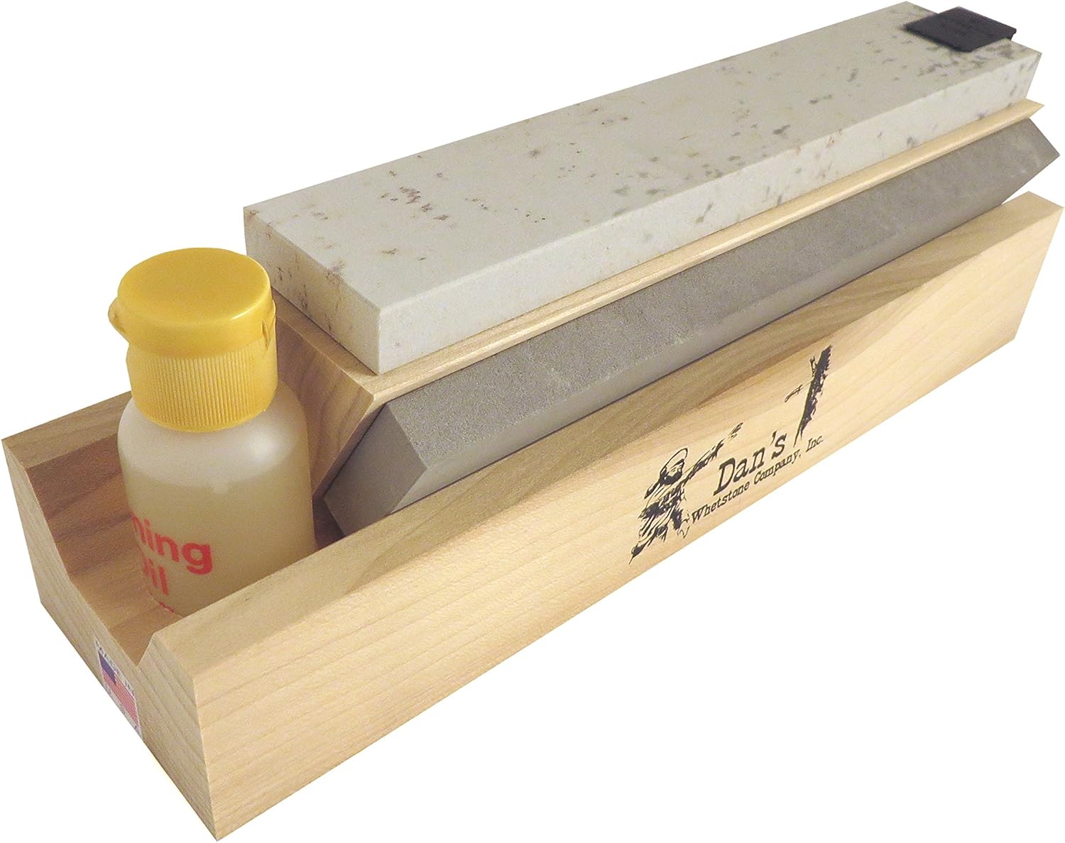 Genuine 3 Stone Arkansas 8" Full Size Tri Hone Whetstone Knife Sharpening System with Silicon Carbide (Coarse), Soft (Medium) and Hard (Fine) Stones 8" X 1" X 1/4" TRI-8