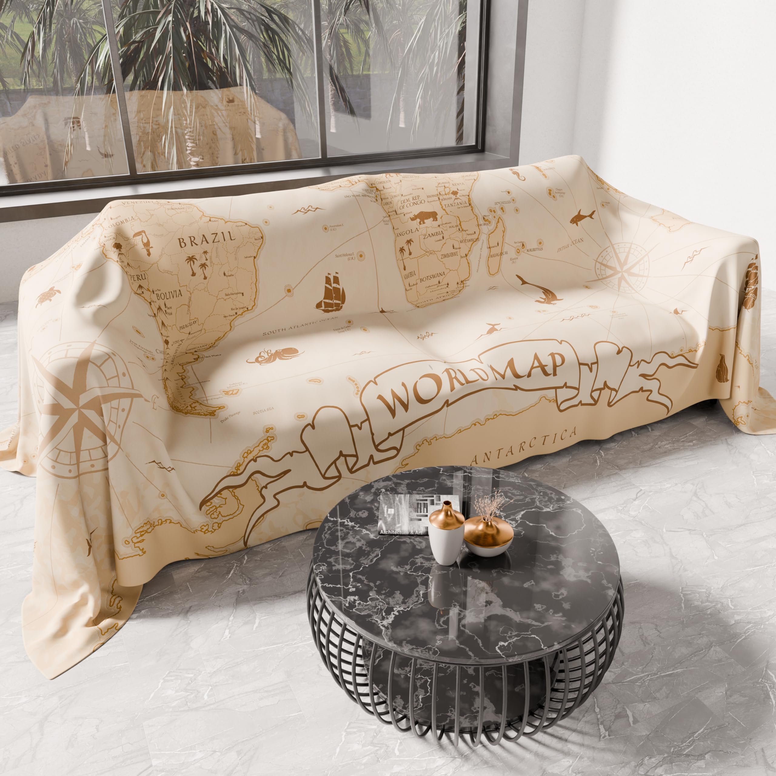 PETTI Artigiani Italiani - Bedspread One and Half Spring Summer, Light Blanket One and a Half Square, Bed Sheet Set, World 02 100% Made in Italy