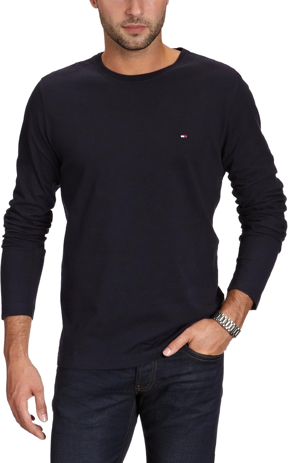 Tommy Hilfiger Herren Langarmshirt Flag Tee CNK L/S RF/857819329