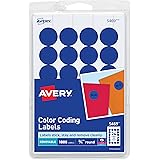 Amazon.com : Avery Removable Round Labels, 1-Inch Diameter, White, Pack of 945 (6450) : Colored ...