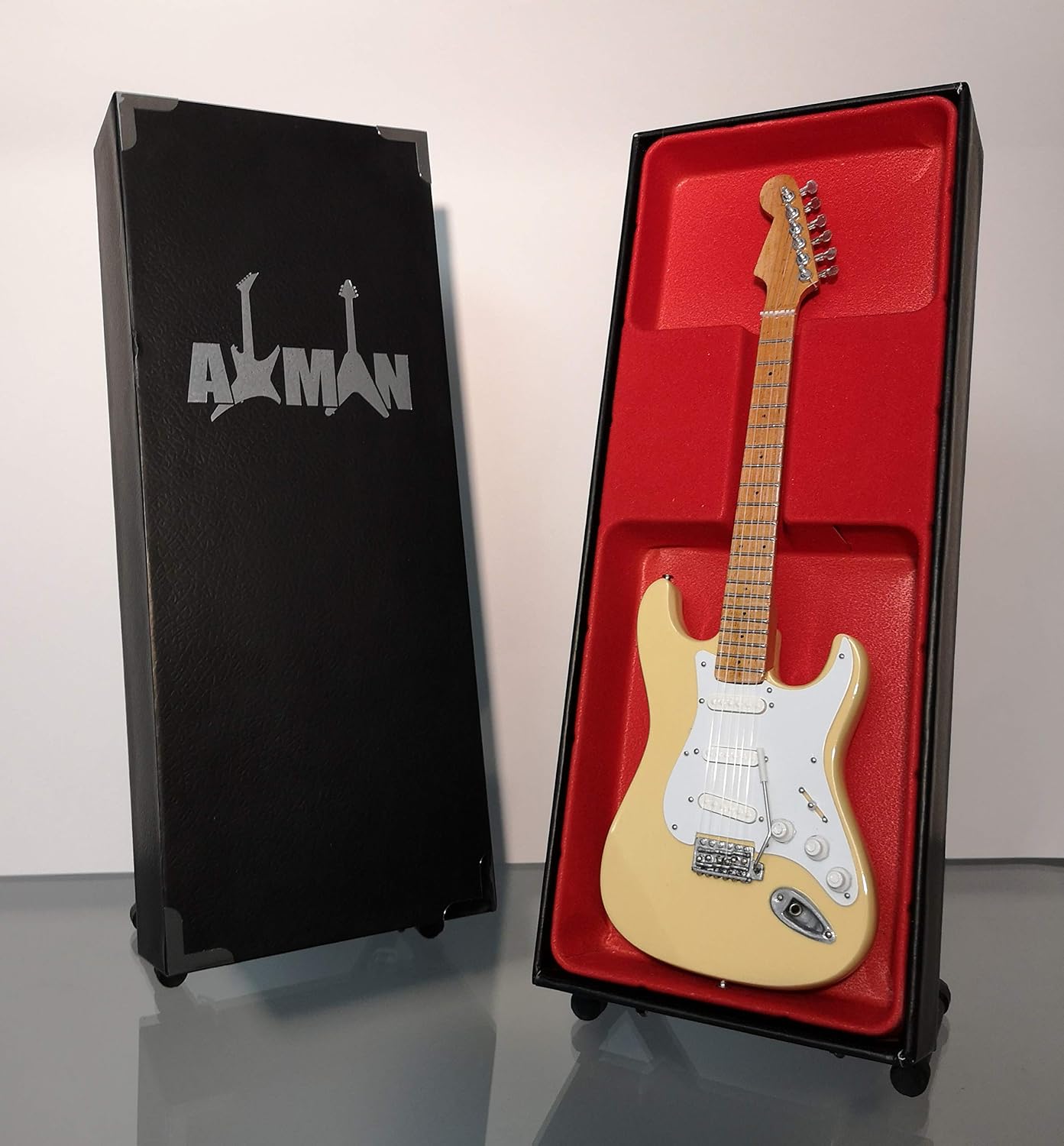 Jimi Hendrix: 1968 White, Miniature Guitar Replica, Music Gifts, Handmade Ornamental 1/4 Scale, Includes a Display Box