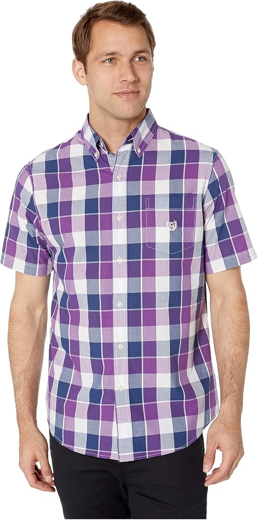 Chaps EasyCare ShortSleeve Sport Shirt Purple XL Clothing