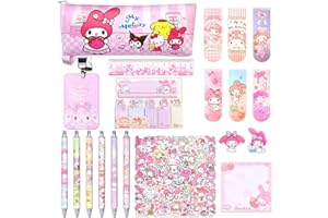 Lobsgous Cute School Supplies Set, Cute Stationery Set, Cute School Office Supplies Set, Including Pencil Case Stickers ID Card Holder