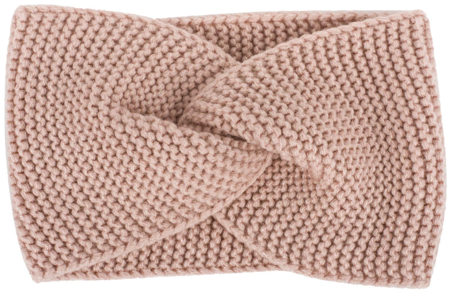 styleBREAKER Women Fine knit headband with twist knot, frizz pattern, warm winter hair band, headband 04026054, color:Old Rose